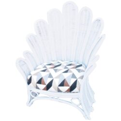 SOLD Rattan Wicker Palm Frond Vintage Peacock Armchair Palm Beach Hollywood Regency