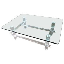 SOLD Lucite Faux Bamboo Signed Coffee Cocktail Table, Hollywood Regency, Vintage