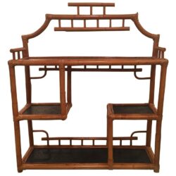 SOLD Pagoda Rattan Bamboo Wall or Floor Shelf Shelves Etagere Tropical Palm Beach