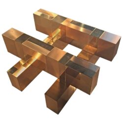 SOLD Paul Evans Cityscape Gold Brass Patchwork Coffee Cocktail Table Vintage