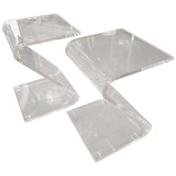 SOLD Vintage Pair of Lucite Z End Side Tables