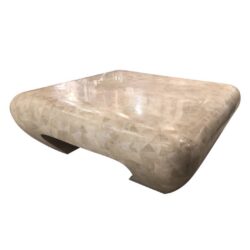 SOLD Vintage Maitland Smith Ming Fossil Tessellated Marble Stone Coffee Cocktail Table