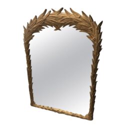 SOLD Vintage Palm Frond Wall Mirror Leaf Serge Roche Style Tropical Palm Beach