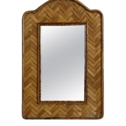 SOLD Vintage Small Bamboo and Rattan Small Wall Mirror
