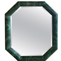 SOLD Vintage Large Green Faux Malachite Wall Mirror Vertical or Horizontal Octagon