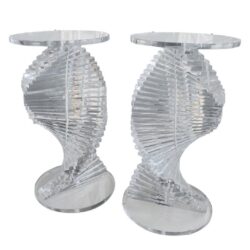 SOLD Vintage Pair of Lucite DNA Spiral Helix Dining Table or Desk Bases