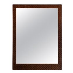 SOLD Vintage Leather Weaved Wicker Style Wall Mirror