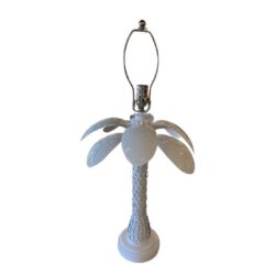 SOLD Vintage Tropical Palm Tree Frond Metal Tole Table Lamp Completely Restored