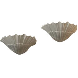 SOLD Vintage Pair Palm Beach Shell Seashell Wall Sconce Lamps Lights White Lacquered