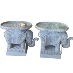 SOLD Pair of Wicker Elephant Side End Tables