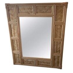 SOLD Vintage Palm Beach Rattan & Woven Wicker Wall Mirror