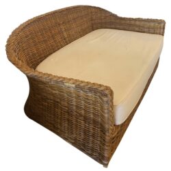 SOLD Vintage Wicker Works Braided Woven Wicker Rattan Loveseat Settee