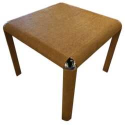 SOLD Vintage Grasscloth & Chrome Game or Dining Square Table