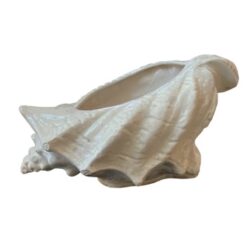 SOLD Vintage Large Ceramic Crackle Seashell Shell Palm Beach Planter Pot