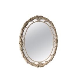 SOLD Vintage Oval Palm Leaf Leaves Palm Beach Tropical Wall Mirror