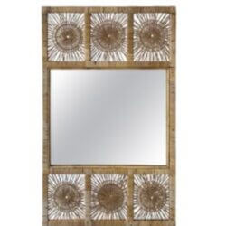 SOLD Vintage Palm Beach Spun Woven Wicker Rattan Sunburst Wall Mirror