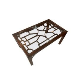 SOLD Vintage Chinoiserie Ethan Allen Fretwork Fret Wood Coffee Cocktail Table