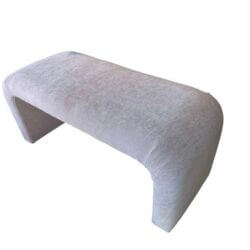 Vintage 1970s Pink Waterfall End of Bed Waterfall Bench Newly Upholstered