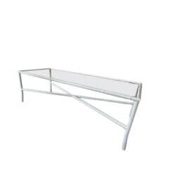 Vintage Faux Bamboo Metal Newly Powder-coated White Coffee Cocktail Table Glass