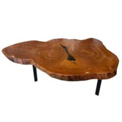 Vintage Mid Century 1950s Cypress Coffee Cocktail Table Freeform Edge Slab