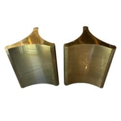 SOLD Vintage 1970s Pair Mastercraft Trilobi Brass Dining Table or Desk Pedestal Bases