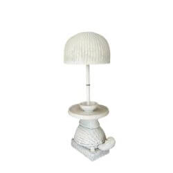 Vintage Palm Beach Wicker Turtle Floor End Side Table Lamp Newly Wired