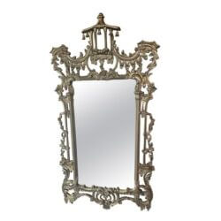 SOLD Vintage Wood Gold Gilt Italian Carved Pagoda Bells Wall Mirror Chinoiserie