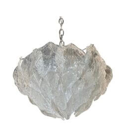 SOLD Vintage Carlo Nason for Murano Mazzega Glass Leaf Leaves Chandelier Chrome