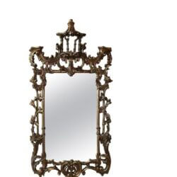 Vintage Palm Beach Chinoiserie Chinese Chippendale Pagoda Wall Mirror with Bells