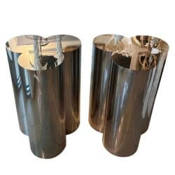 SOLD Vintage Modern Pair of Chrome Curtis Jere Trefoil Dining Table or Desk Bases