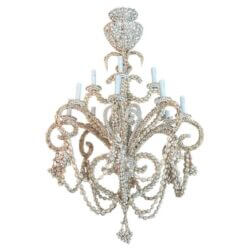 SOLD Vintage Shell Seashell Encrusted Coastal Palm Beach 12 Light Chandelier #1 of 3