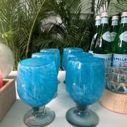 SOLD Kips Bay Palm Beach Set of 6 Aqua Drinking Glasses