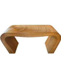 SOLD Vintage Mid Century Coastal Italian Sculptural Pencil Reed Rattan Console Table