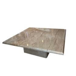 SOLD Vintage Italian Modern Square Marble Stone Coffee Cocktail Table
