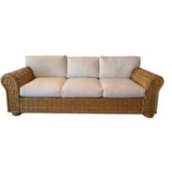SOLD Ralph Lauren Polo Organic Woven Rattan Wicker Coastal Sofa 20th Century