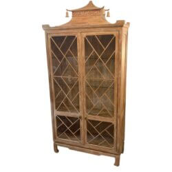 SOLD Vintage Tomlinson Pagoda Bells Chinoiserie Hutch Cabinet Chinese Chippendale