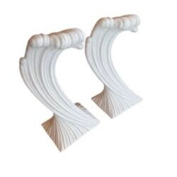 Vintage Pair Plaster Palm Beach Coastal Wave Swirl Console Table Bases