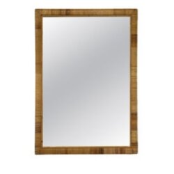 Vintage Mid CenturyCoastal Palm Beach Italian Wrapped Rattan Woven Wall Mirror