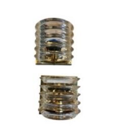 Vintage Pair Art Deco Wall Light Sconces Lucite Ribbon & Brass