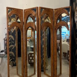 1970s Vivai Del Sud Bamboo Pencil Reed Palm Tree Screen Mirrors Panels Dividers 2 Pairs